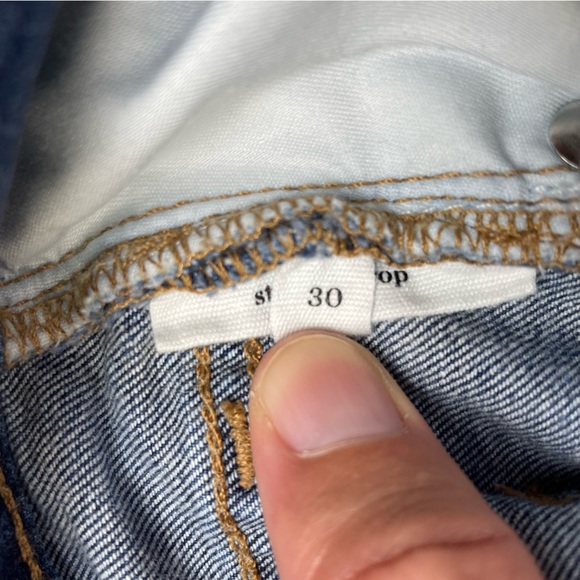 Halogen Jeans Straight Crop Womens Size 30x23” Frayed Ankle Embroidered Denim - Picture 14 of 14